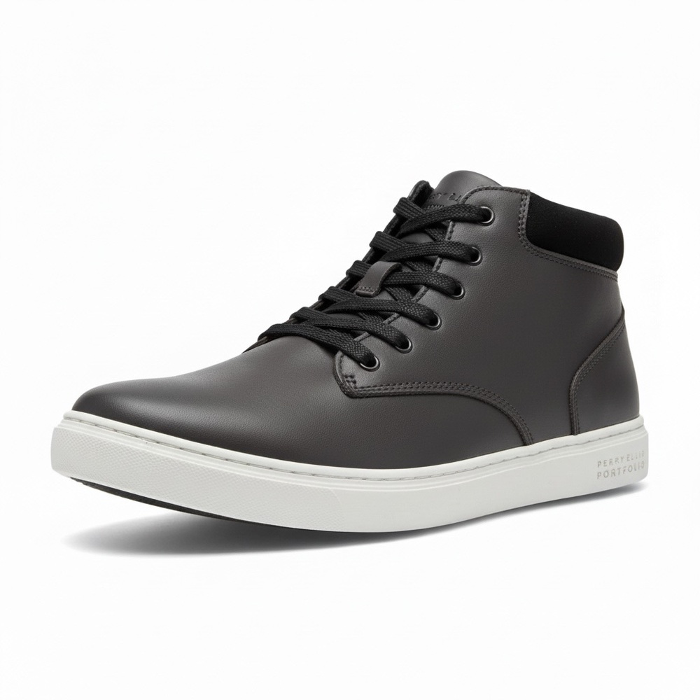 PERRY ELLIS PORTFOLIO Men's Charcoal High-Top Sneakers